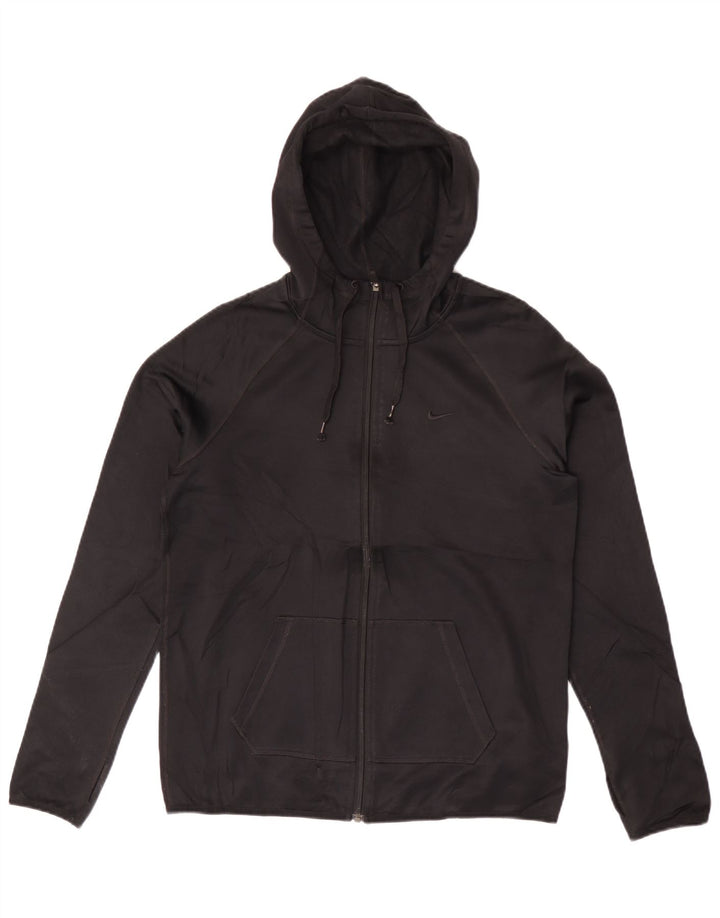 Suéter masculino Nike Therma-Fit Zip com capuz pequeno poliéster preto