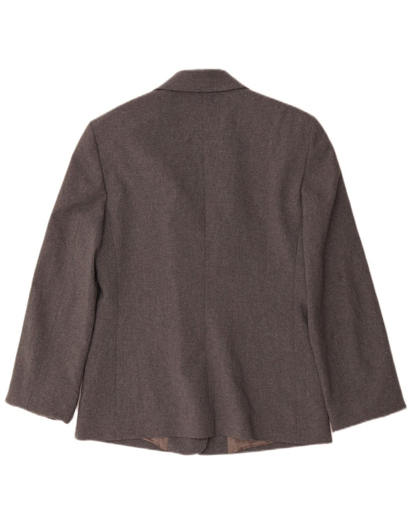 Jaqueta Blazer Feminina Benetton com 3 Botões IT 44 Poliéster Cinza Médio