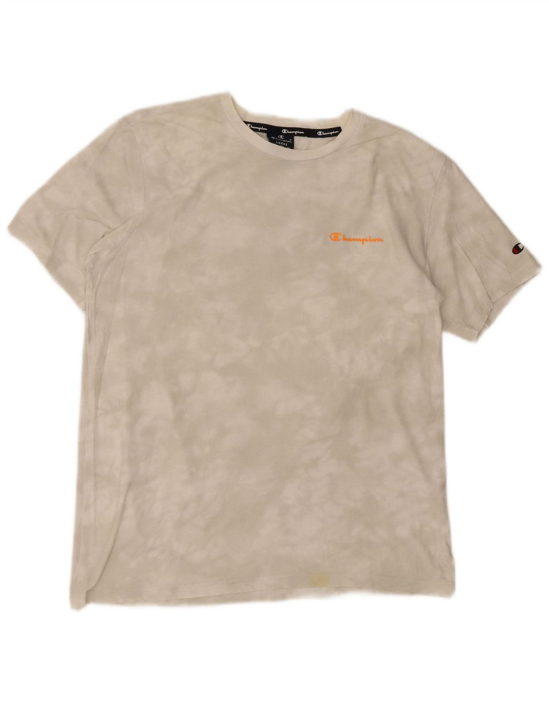 Camiseta masculina Champion grande algodão tie-dye branco