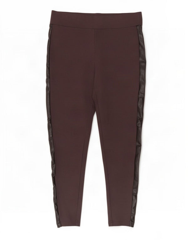 Leggings femininas Marks & Spencer Reino Unido 12 Viscose Borgonha Média