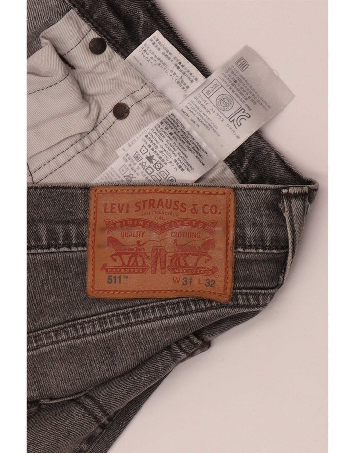 Calça jeans masculina Levi's 511 Slim Tapered W31 L27 cinza algodão