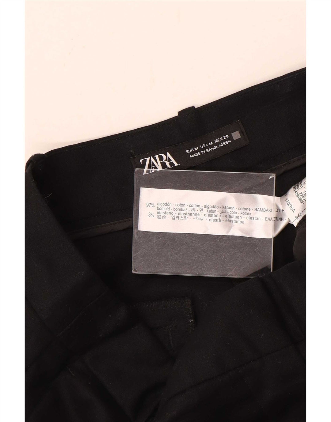 Zara Shorts Chino Feminino Pegged Médio W28 Algodão Preto