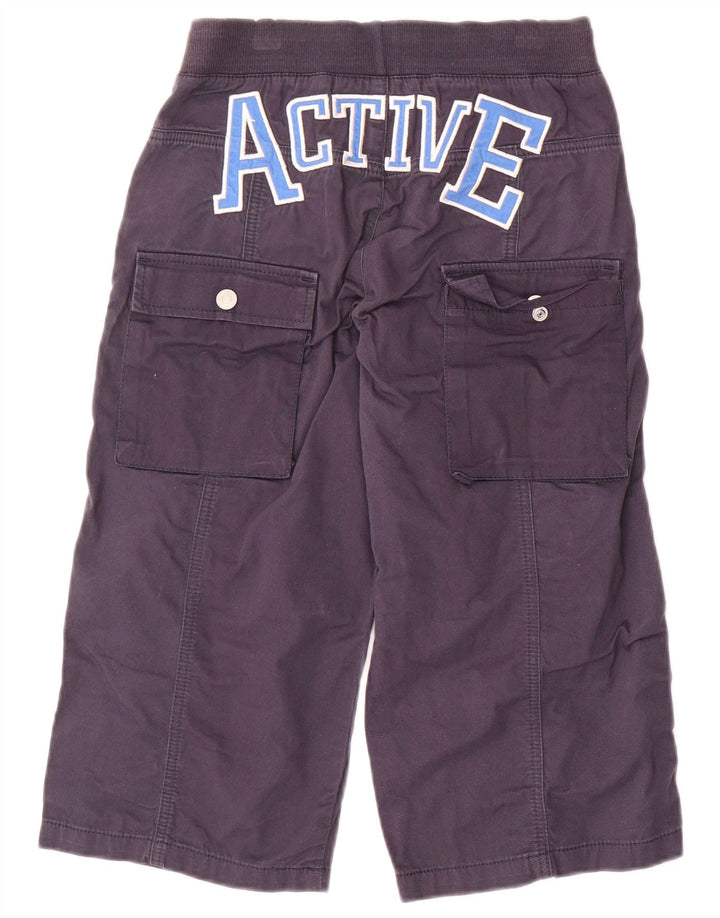 Calças cargo gráficas BENETTON para meninos 10-11 anos XL W28 L18 azul marinho