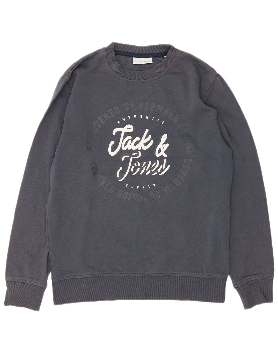 Jack & Jones moletom gráfico masculino jumper cinza médio