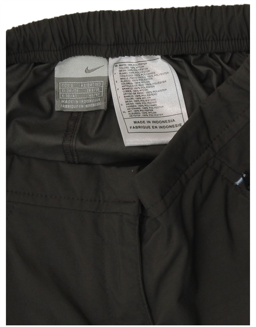 Calça reta feminina Nike UK 8/10 pequena W26 L29 cinza poliéster
