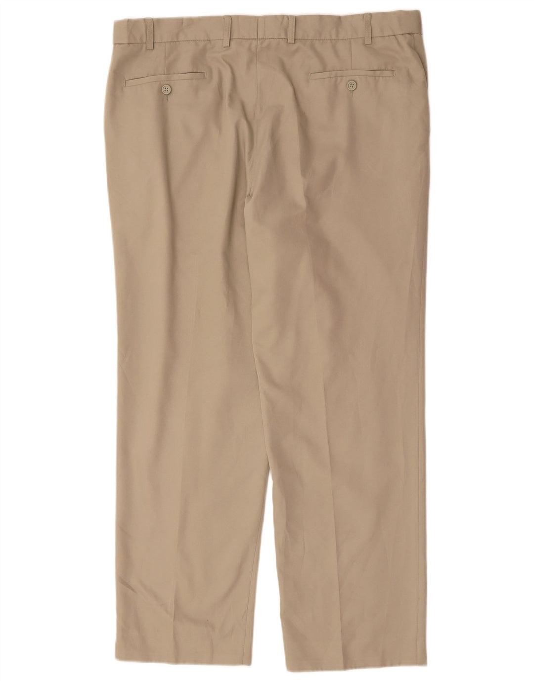 Calça masculina de terno reto Marks & Spencer W40 L31 poliéster bege