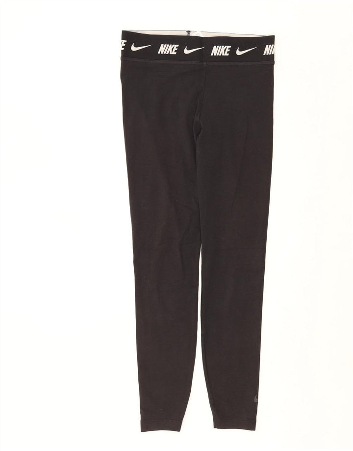 Leggings Nike Femininas Tight Fit Graphic UK 12 Médio Algodão Preto