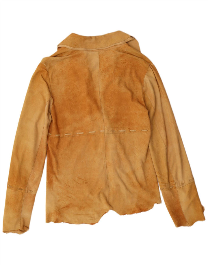 Jaqueta feminina de camurça Fontanelli IT 46 grande couro bege