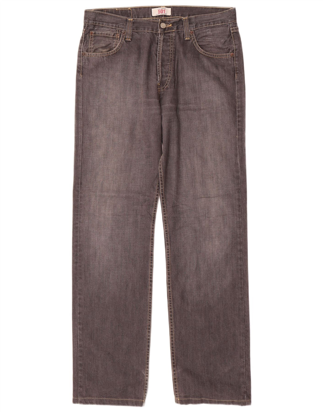Calça jeans masculina Levi's 501 Straight W32 L32 cinza algodão