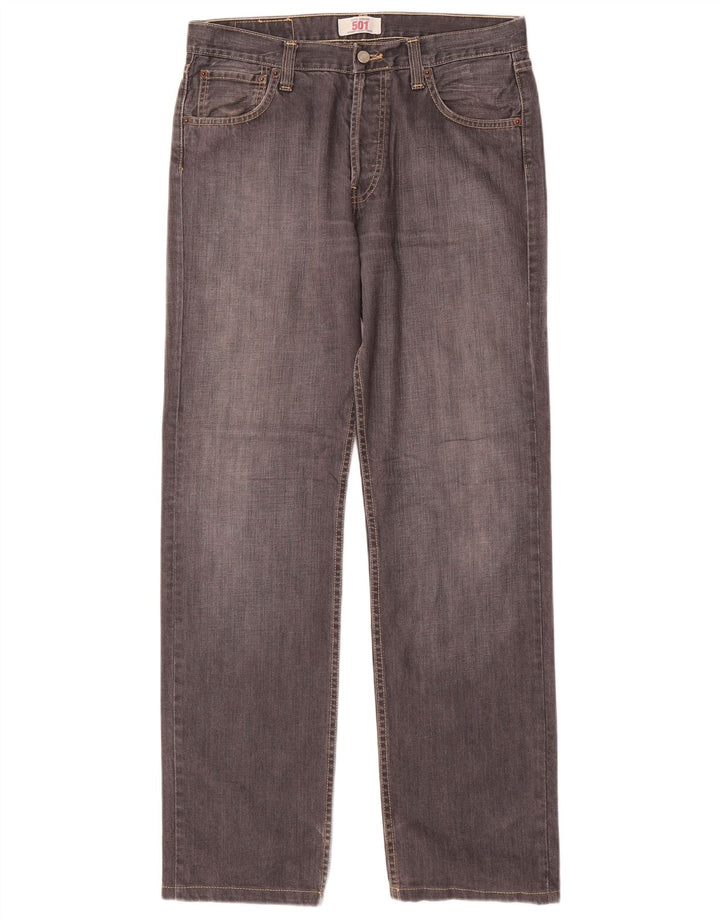 Calça jeans masculina Levi's 501 Straight W32 L32 cinza algodão