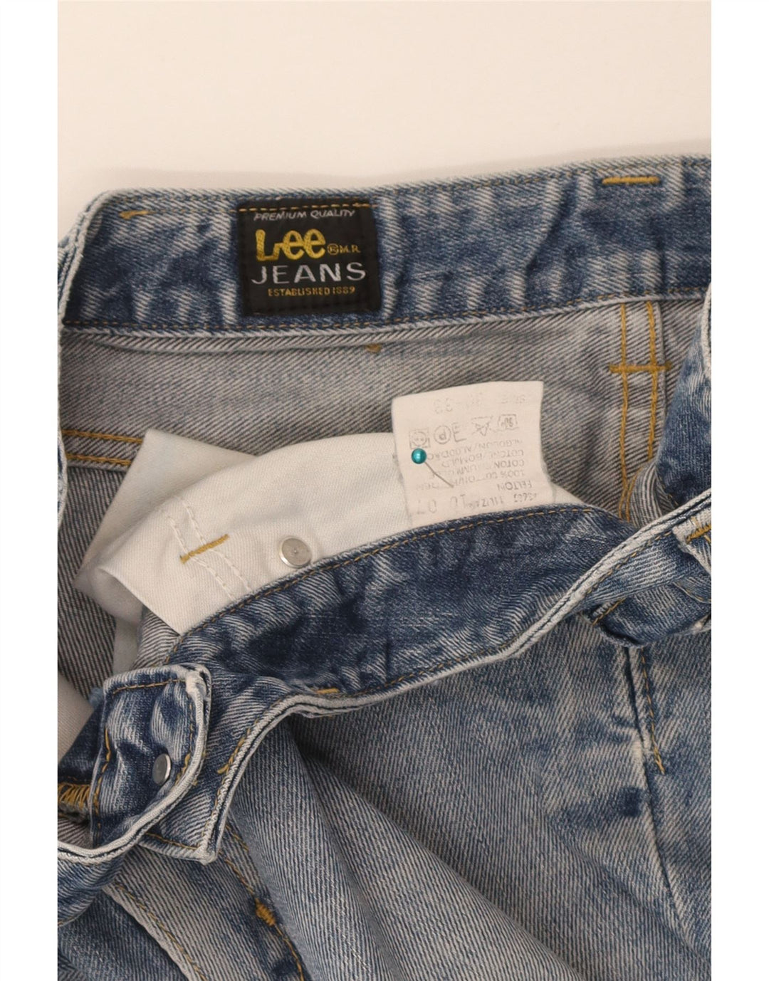 Shorts jeans masculinos Lee Felton W30 algodão azul médio