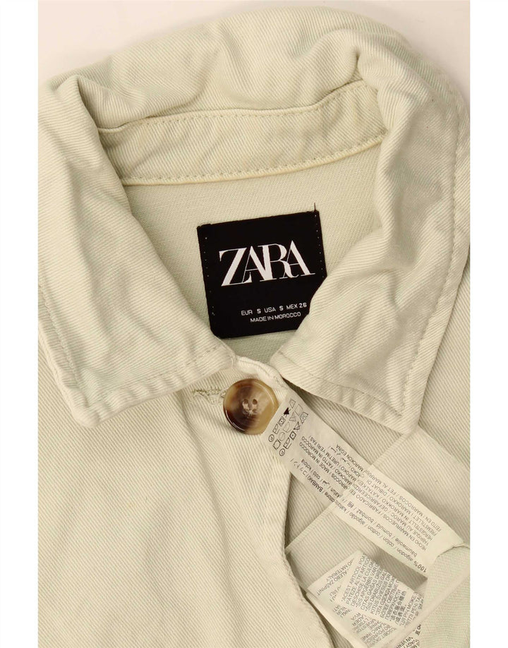 Zara Womens Bomber Jacket UK 10 Pequeno Algodão Verde