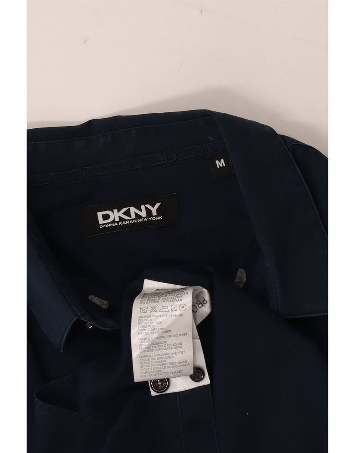 Camisa masculina DKNY média azul marinho algodão
