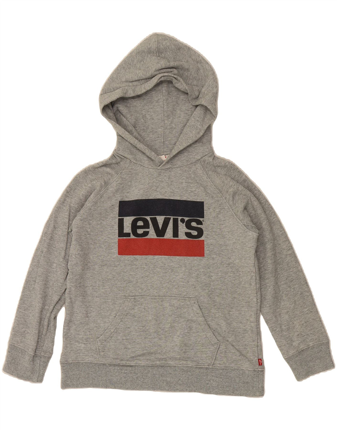 LEVI'S Mens Graphic Hoodie Jumper XS Grey Cotton Vintage Levi's and Second-Hand Levi's from Messina Hembry 
