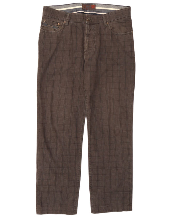 Calça masculina Bugatti reta casual IT 52 XL W36 L30 cinza Houndstooth