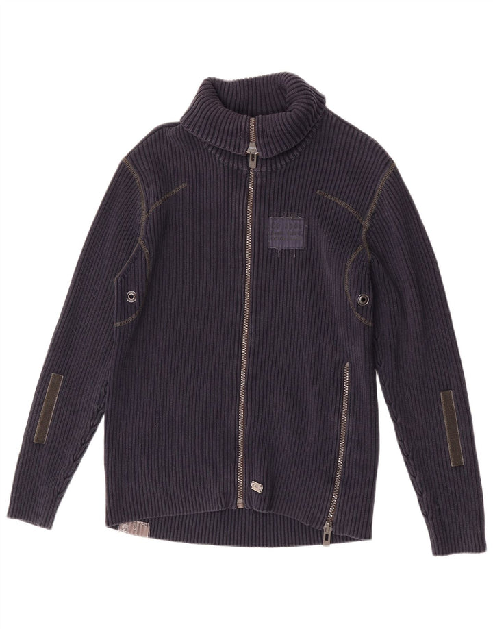 Suéter cardigã masculino G-Star 3301 grande algodão azul marinho
