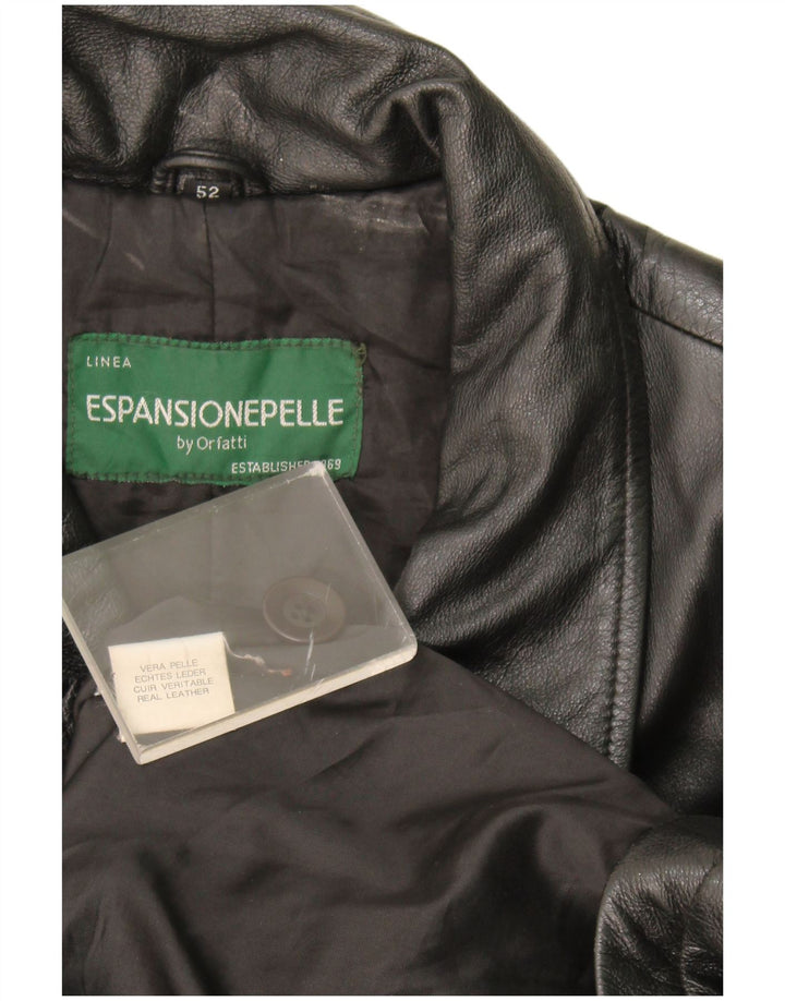 Casaco de couro masculino Orfatti IT 52 XL couro preto