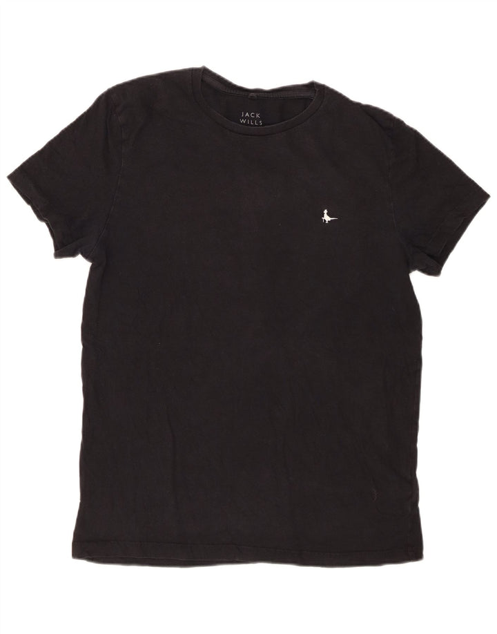 JACK WILLS Camiseta masculina top pequeno algodão preto