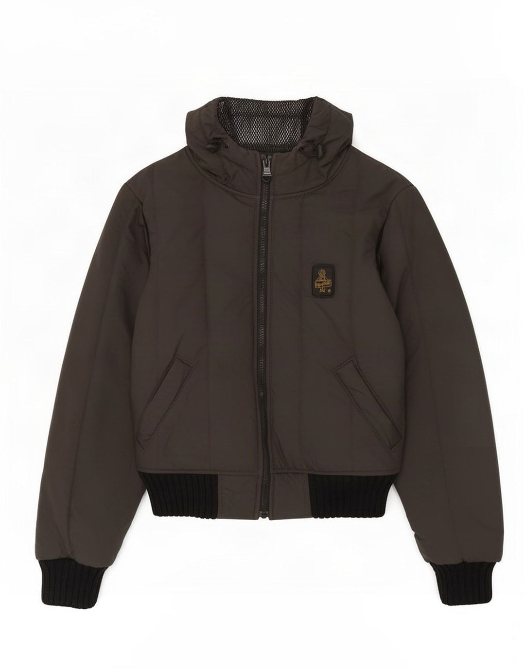 Jaqueta corta-vento feminina com capuz Refrigiwear UK 8 poliéster cinza pequeno