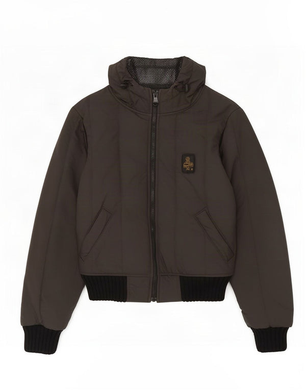 Jaqueta corta-vento feminina com capuz Refrigiwear UK 8 poliéster cinza pequeno