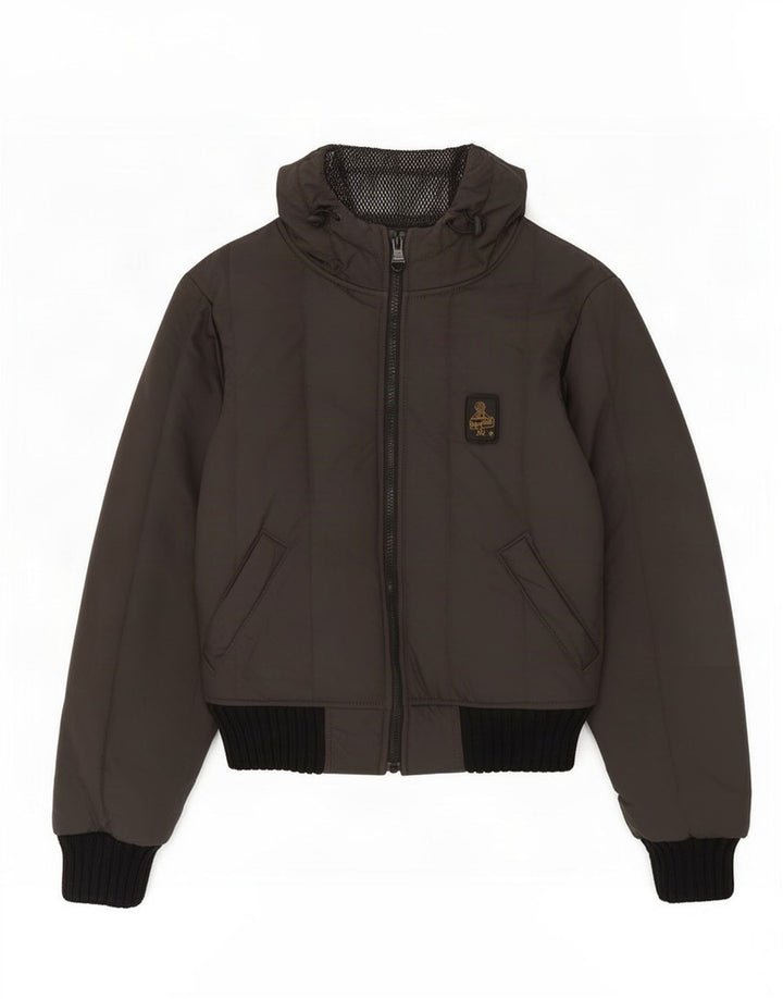 Jaqueta corta-vento feminina com capuz Refrigiwear UK 8 poliéster cinza pequeno