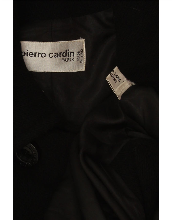Casaco feminino Pierre Cardin com peito duplo Reino Unido 20 2XL lã preta