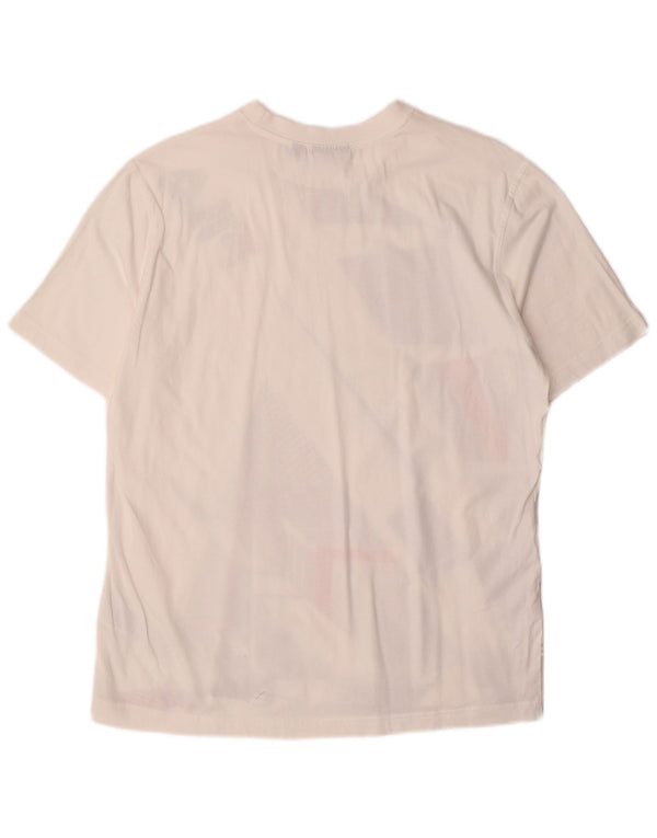 Fila Mens Graphic T-Shirt Top Médio Algodão Geométrico Branco