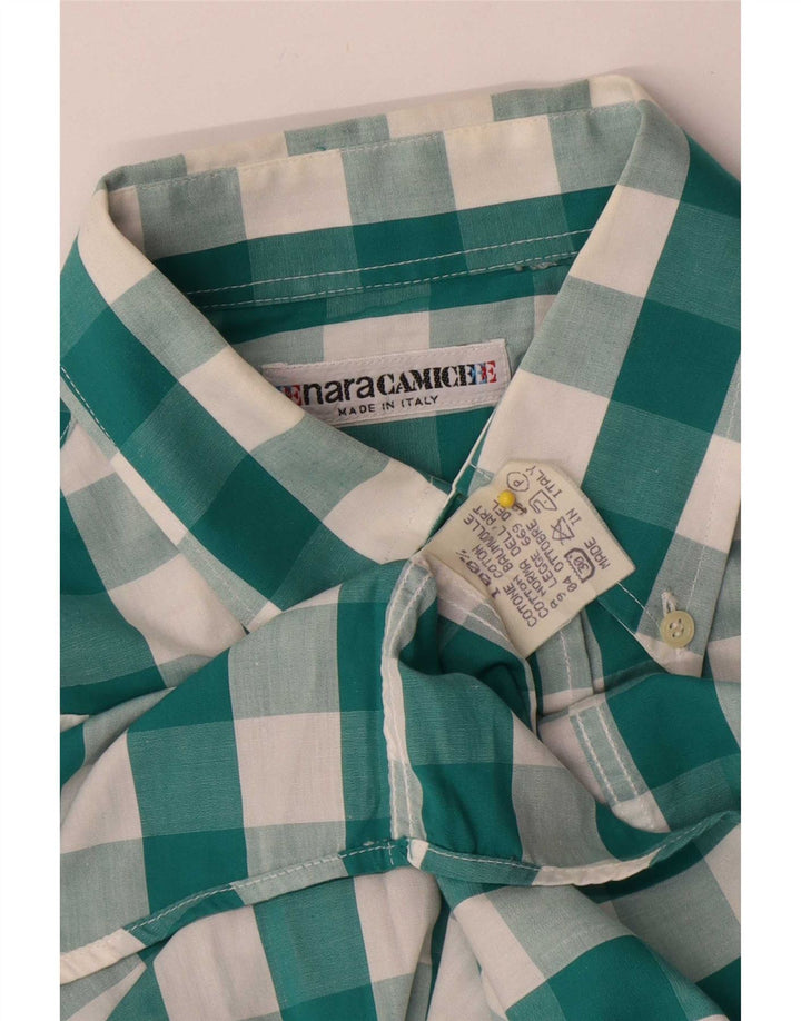 Camisa masculina Enara Camicece algodão guingão verde médio
