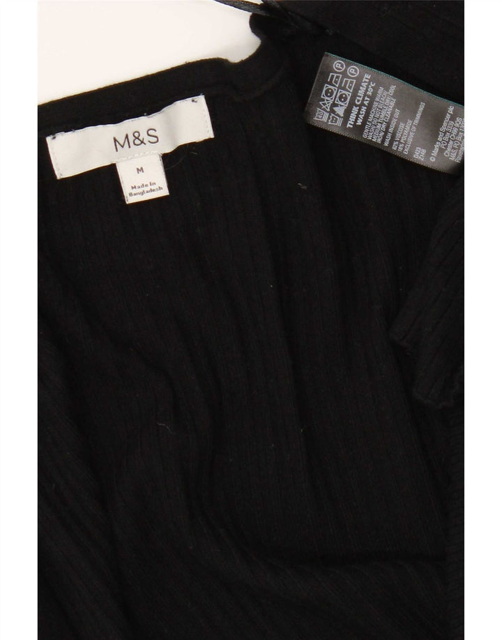 Suéter cardigã aberto feminino Marks & Spencer Reino Unido 14 viscose preta média