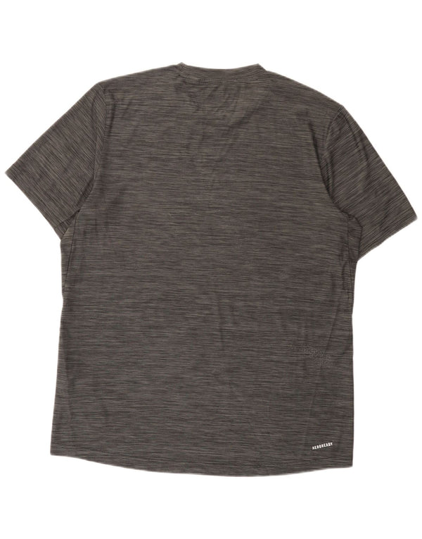 Camiseta masculina Adidas Aeroready Top cinza médio poliéster manchado