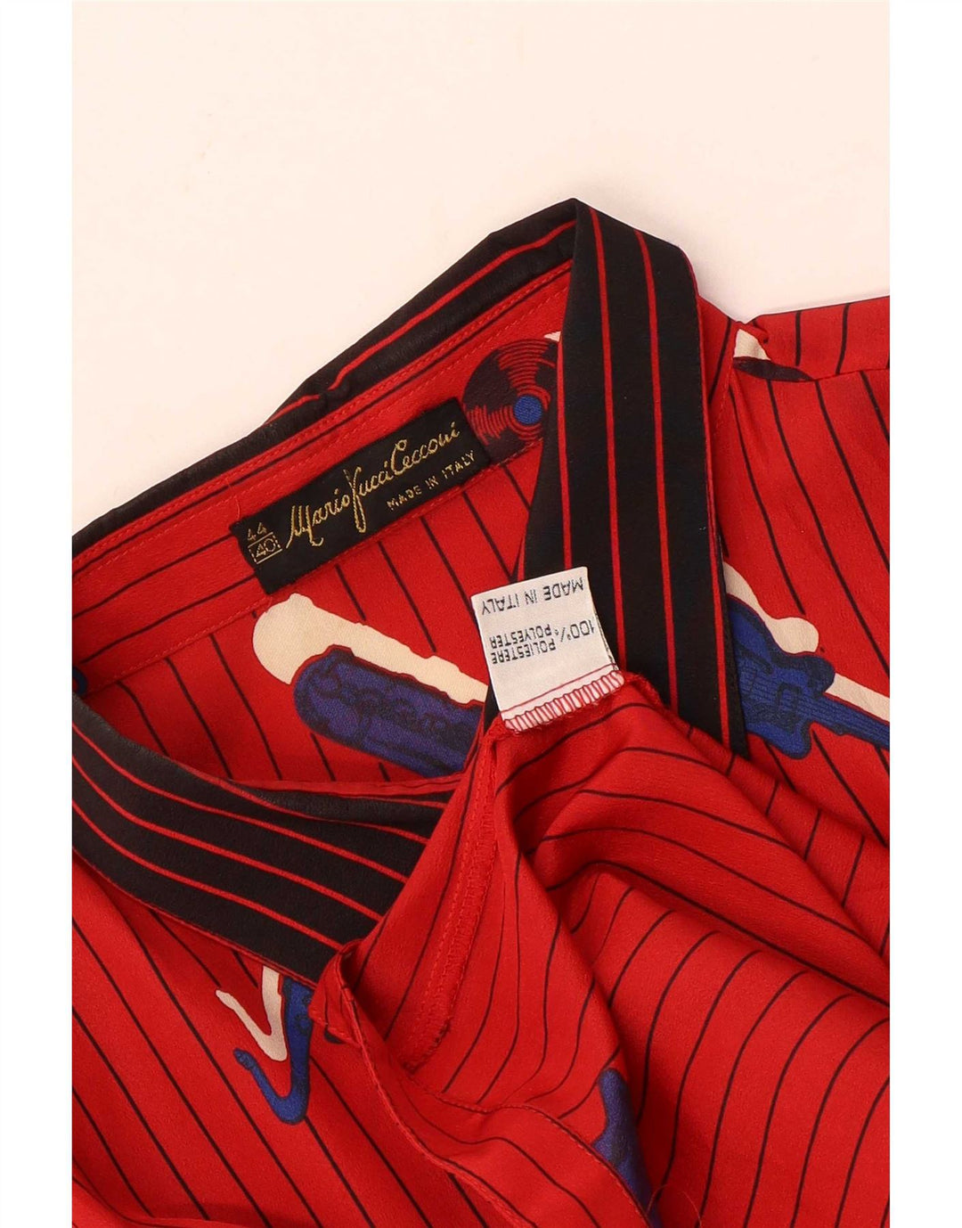Blusa feminina Mario Pucci Cecconi IT 44 risca de giz vermelha média