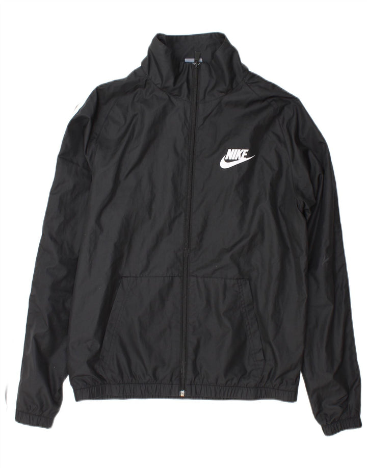 Jaqueta de chuva masculina Nike UK 38 poliéster preto médio