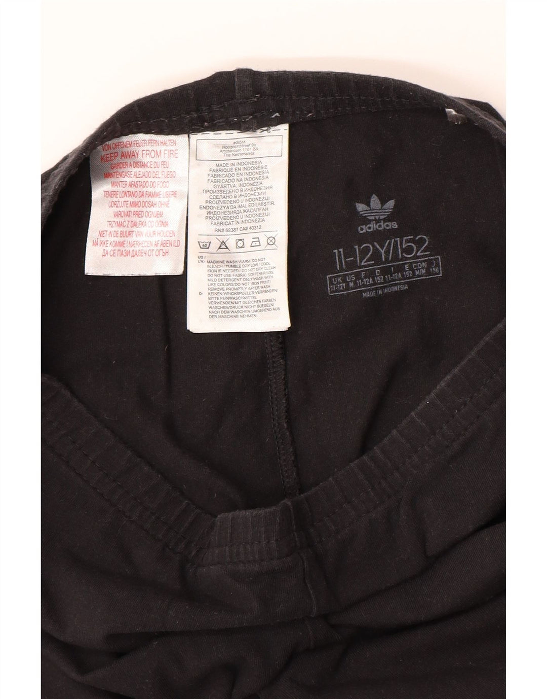 Leggings ADIDAS Meninas 11-12 Anos Algodão Preto