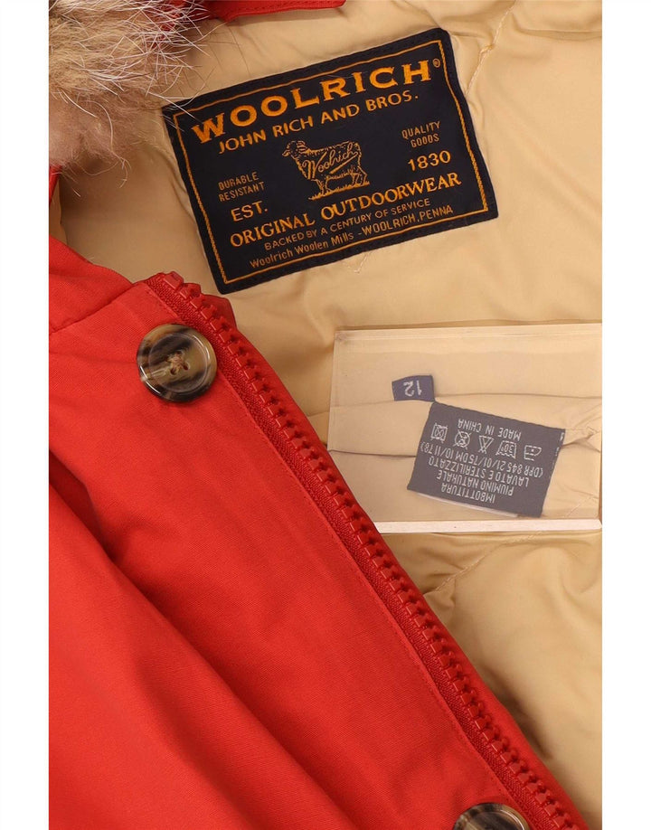Jaqueta acolchoada com capuz Woolrich Boys 11-12 anos nylon vermelho