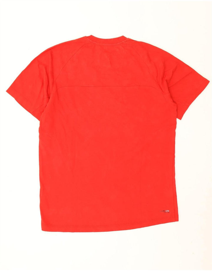 Adidas Mens Climalite Camiseta Top Grande Algodão Vermelho