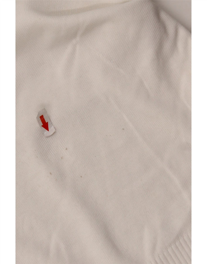 Suéter feminino Fred Perry com decote em V Reino Unido 14 grande branco