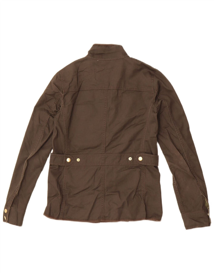 Jaqueta utilitária feminina J. Crew UK 2 2XS algodão cáqui