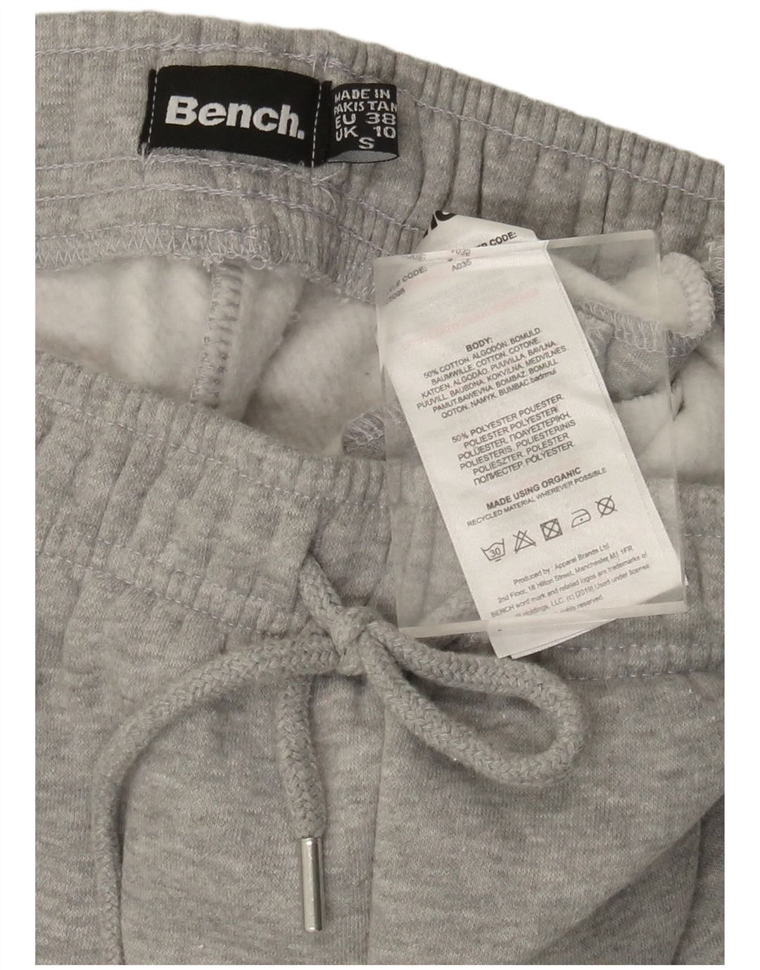 Calça de treino feminina BENCH Joggers UK 10 pequeno algodão cinza