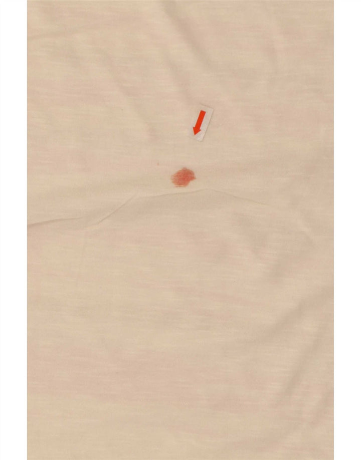 Camiseta feminina M&Co UK 14 algodão listrado branco médio