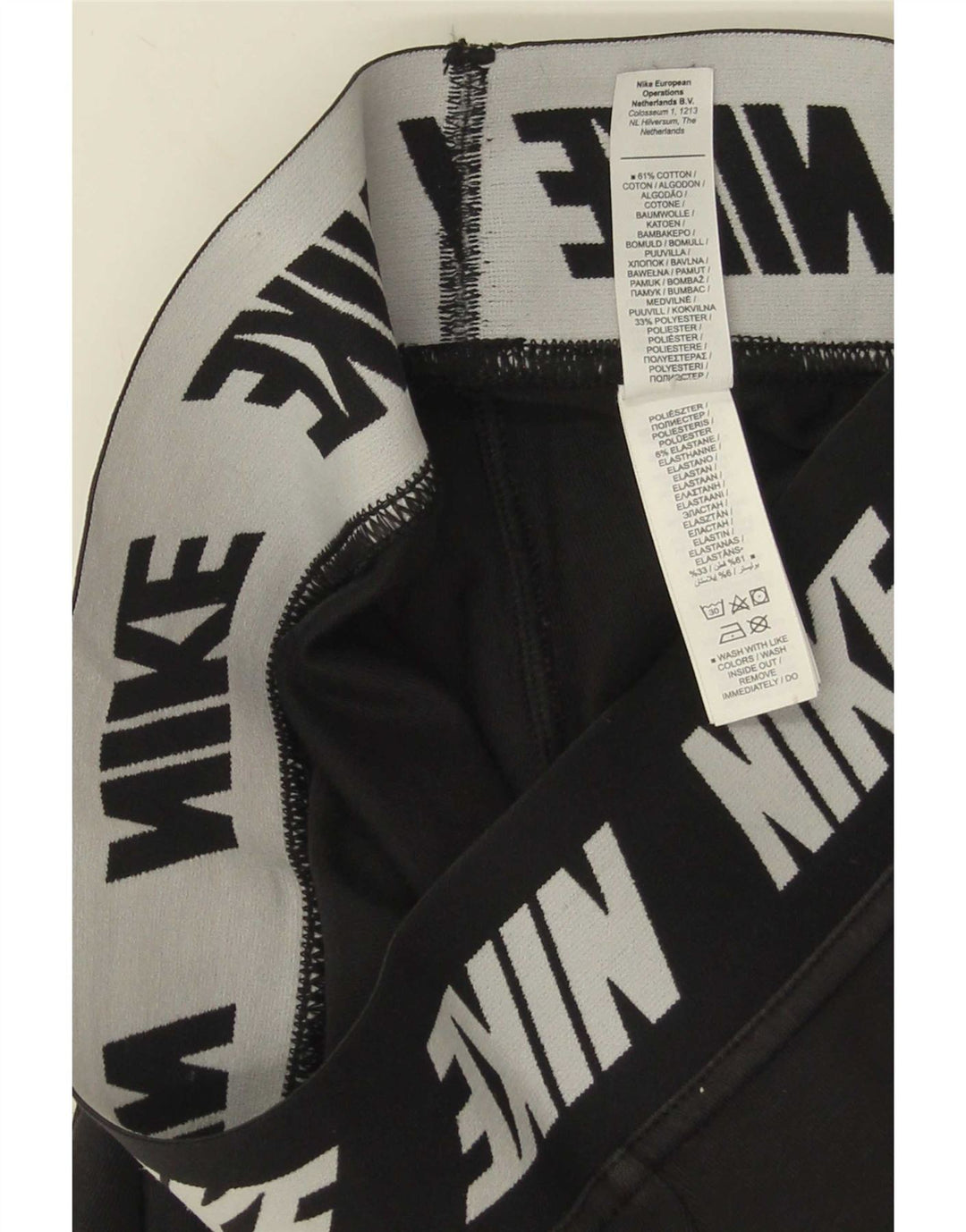 Leggings Nike Femininas Graphic UK 8 Pequenas Algodão Preto