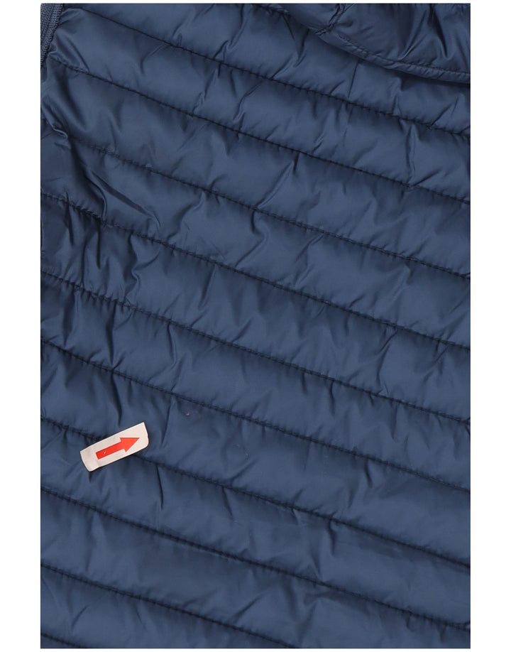 Colete acolchoado com capuz feminino Massimo Dutti UK 12 poliéster azul médio