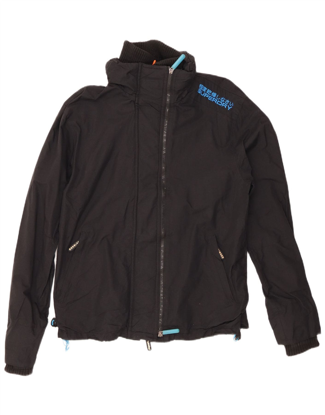 Jaqueta de chuva masculina SUPERDRY The Windcheater UK 40 grande nylon preto