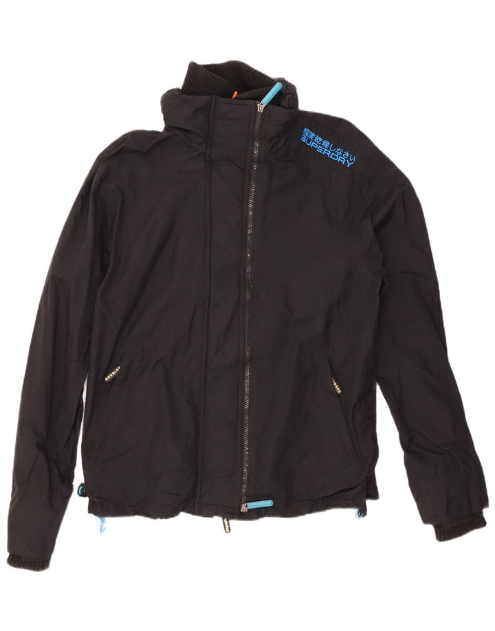 Jaqueta de chuva masculina SUPERDRY The Windcheater UK 40 grande nylon preto