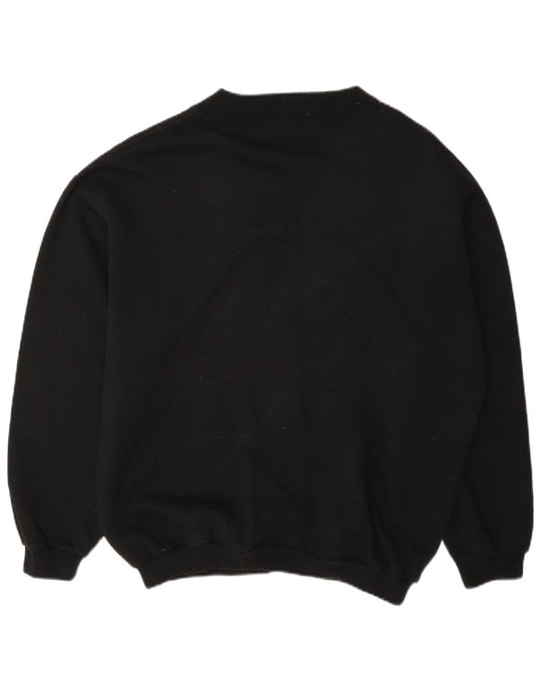 Suéter cardigã feminino vintage Reino Unido 14 algodão floral preto médio