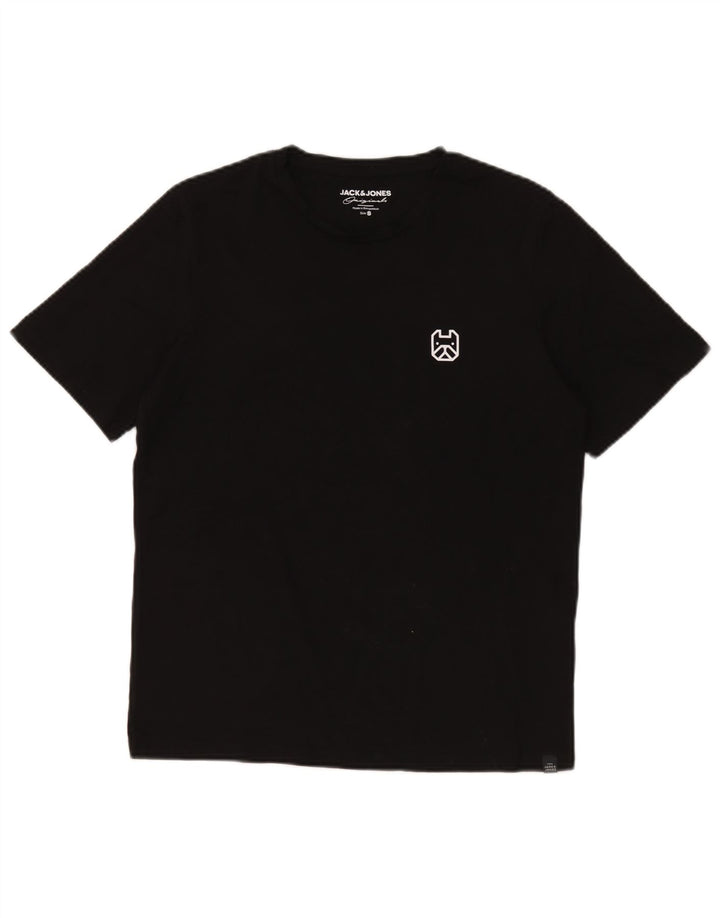 Camiseta masculina Jack & Jones top pequeno algodão preto