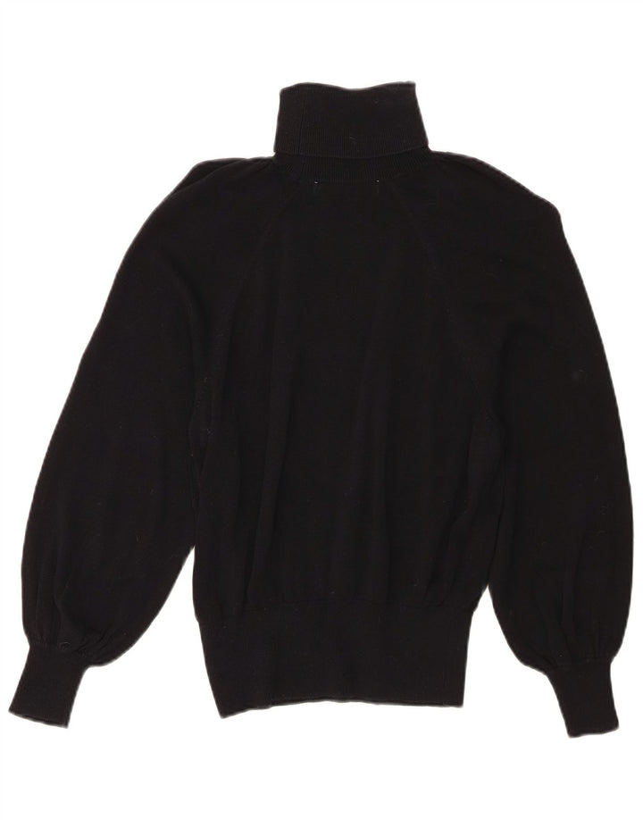 Suéter feminino Zara com gola redonda e lyocell preto pequeno Reino Unido 10