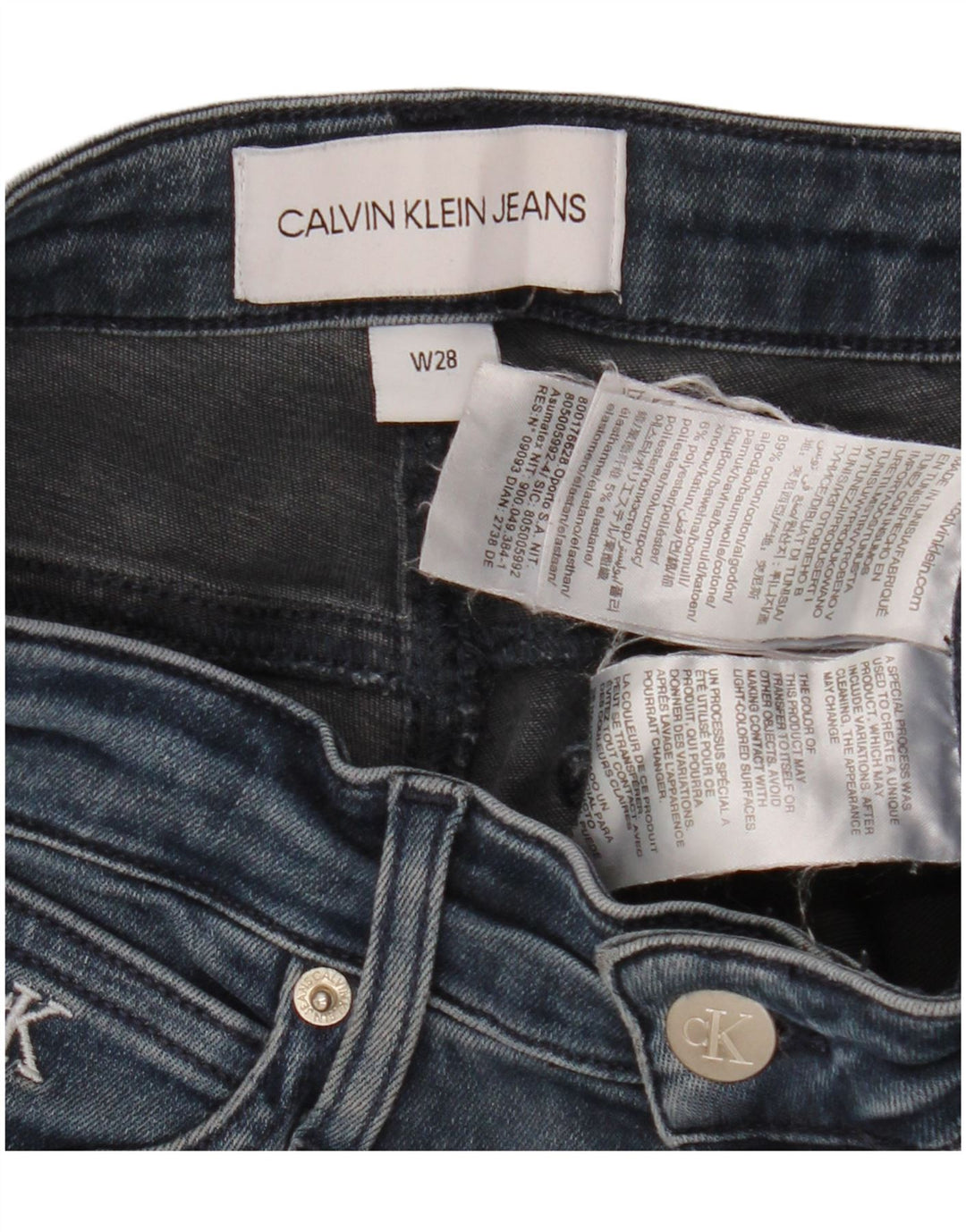 Calça jeans skinny feminina CALVIN KLEIN cintura média W28 L27 algodão azul