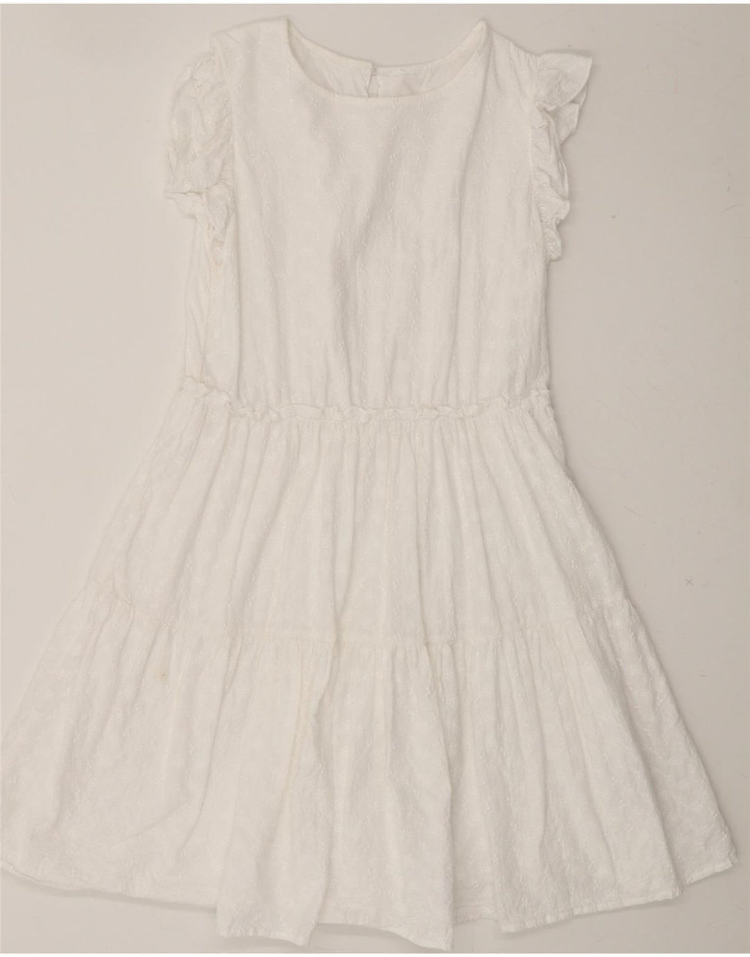 VINTAGE Womens Sleeveless A-Line Dress Medium White Vintage Vintage and Second-Hand Vintage from Messina Hembry 