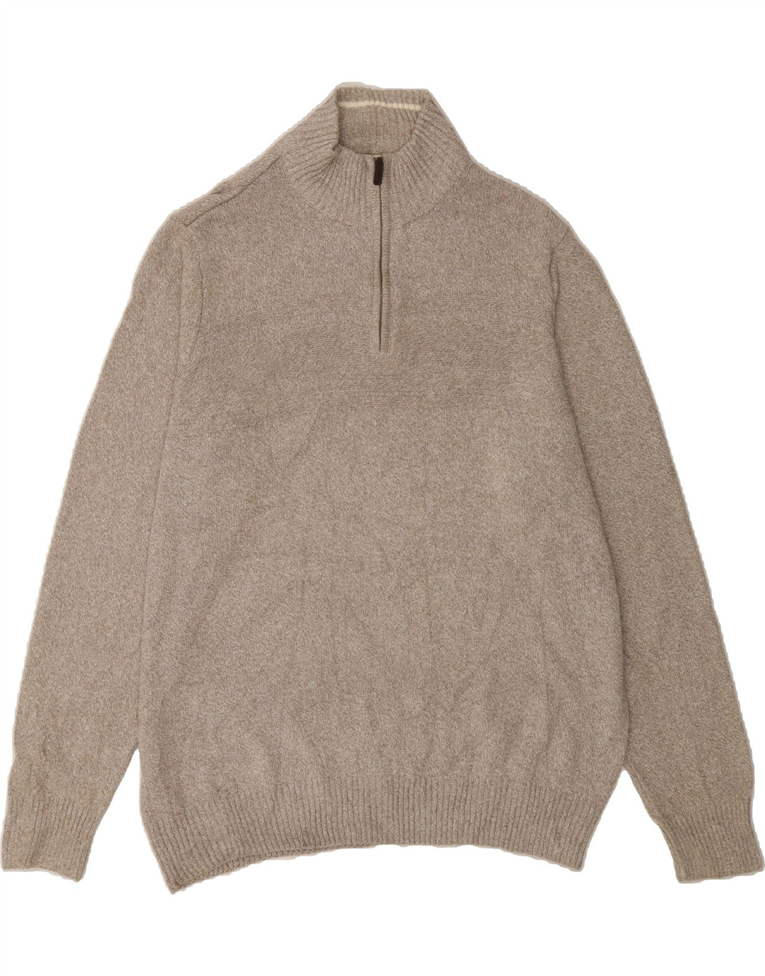 DOCKERS Mens Zip Neck Jumper Sweater XL Beige Cotton Vintage Dockers and Second-Hand Dockers from Messina Hembry 