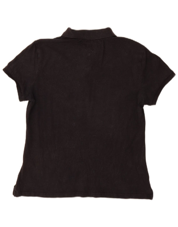 Camisa polo feminina Tommy Hilfiger Slim Fit Reino Unido 18 XL algodão preto